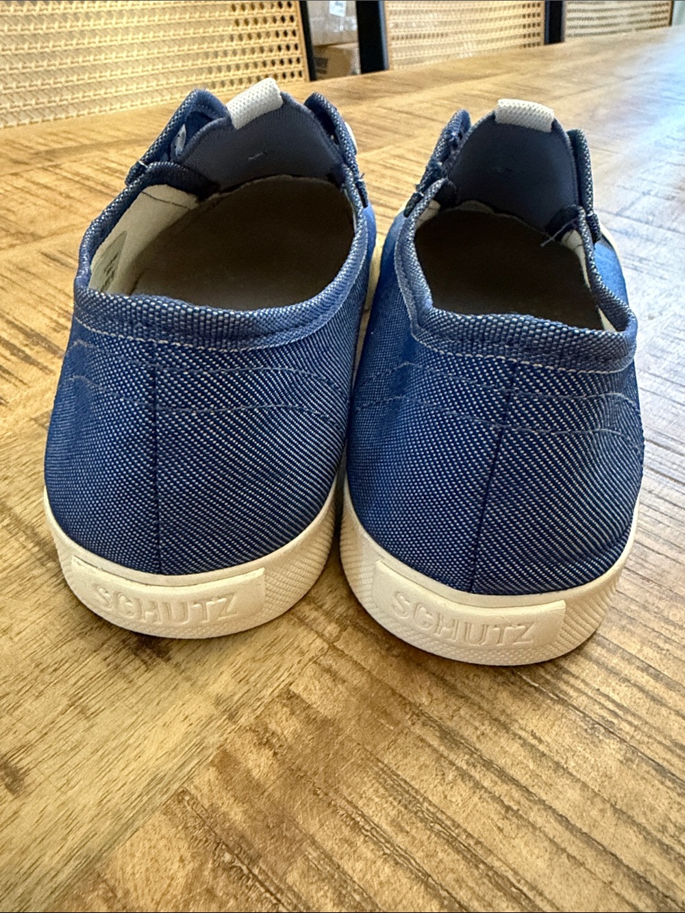 SCHUTZ MASSEY LONA/ELAST/JEANS/WHIT Denim Sneakers - Picture 6 of 13